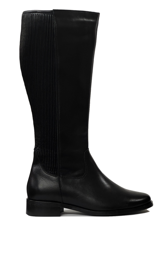 Bioeco Ladies Wide Leg Stretch Back Flat Heel Boot