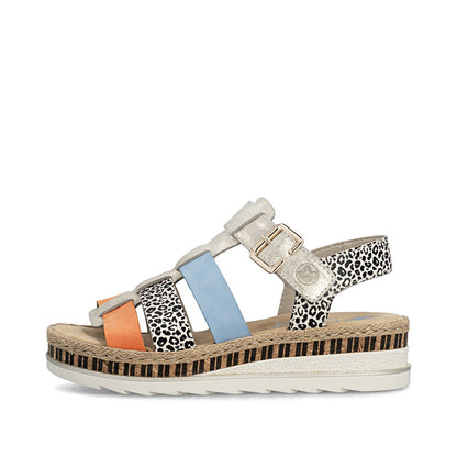 Rieker Ladies Multi Colour Flatform Sandal