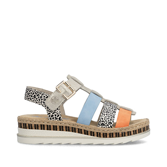 Rieker Ladies Multi Colour Flatform Sandal