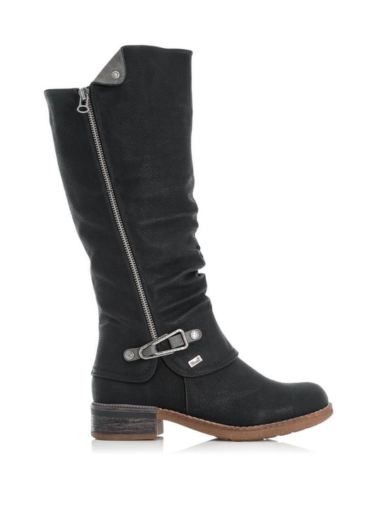 Rieker Ladies Zip Sided Long Boot