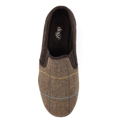 Lazy Dogz Men's Slippers Harrison Brown Tweed