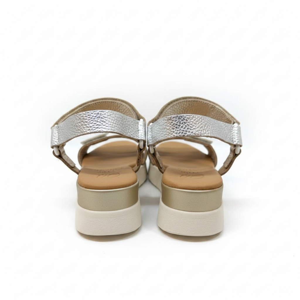 Oh! My Sandals Ladies Multi Metallic Champagne Trend Sandal
