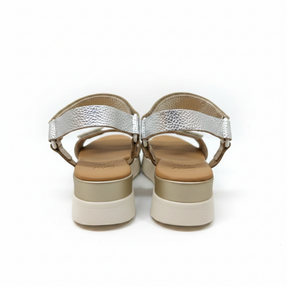Oh! My Sandals Ladies Multi Metallic Champagne Trend Sandal