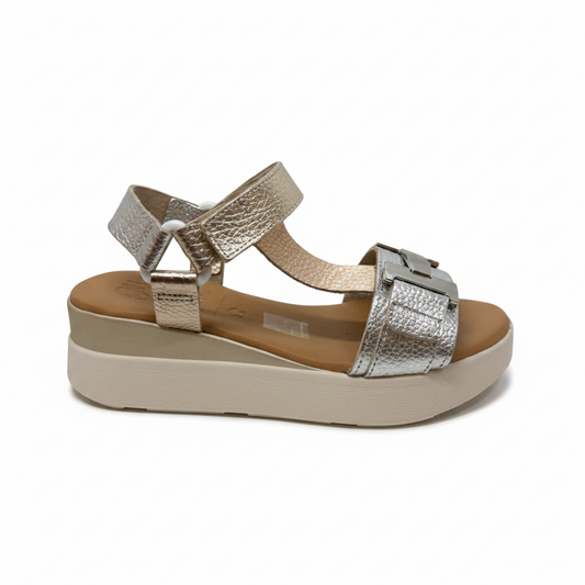 Oh! My Sandals Ladies Multi Metallic Champagne Trend Sandal