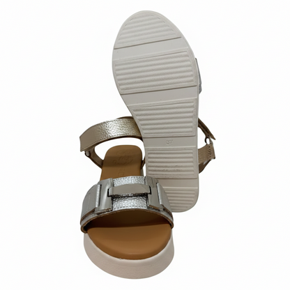 Oh! My Sandals Ladies Multi Metallic Champagne Trend Sandal