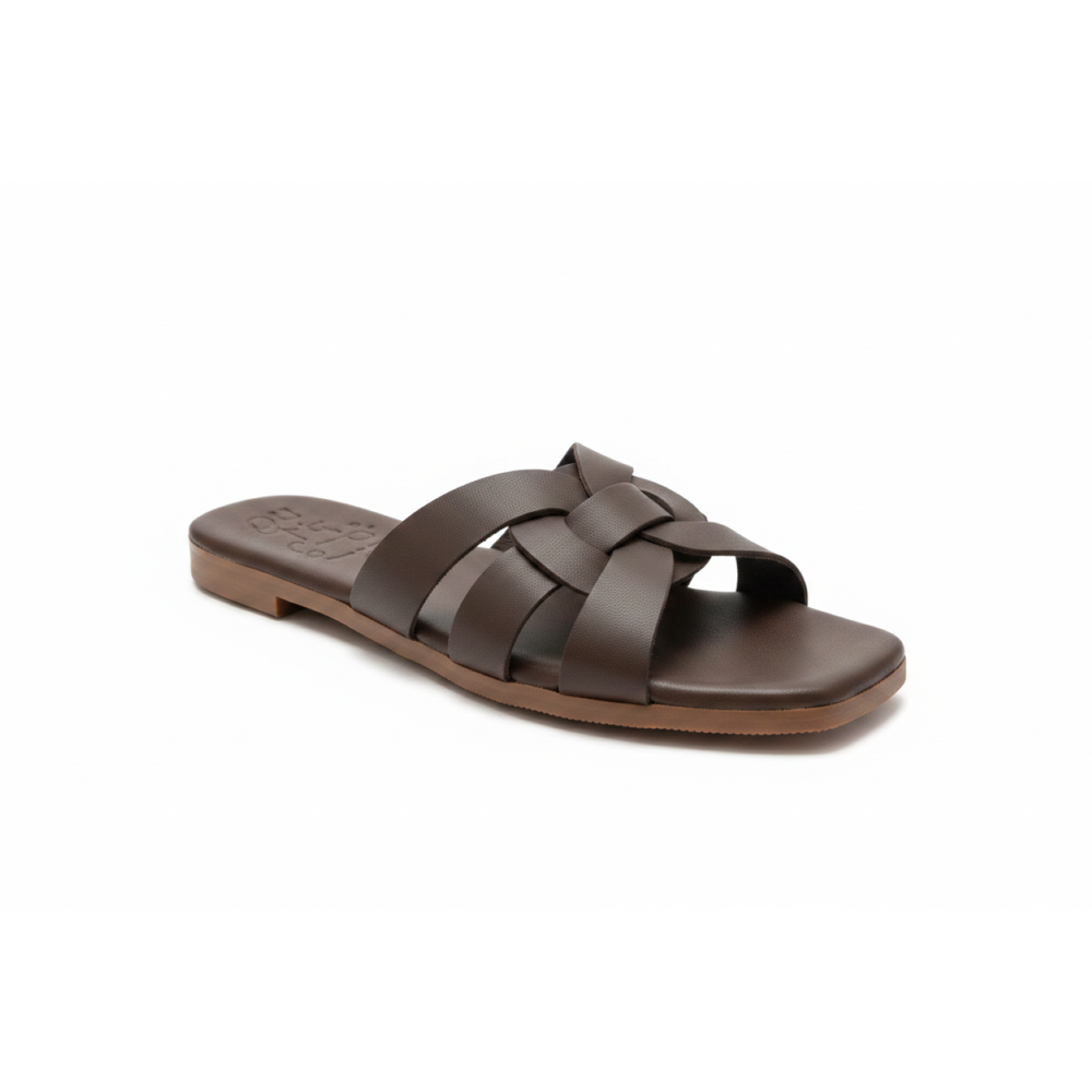Oh! My Sandals Ladies Woven Leather Slider