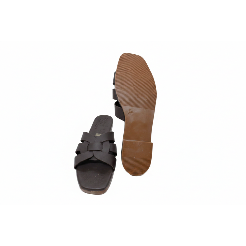 Oh! My Sandals Ladies Woven Leather Slider