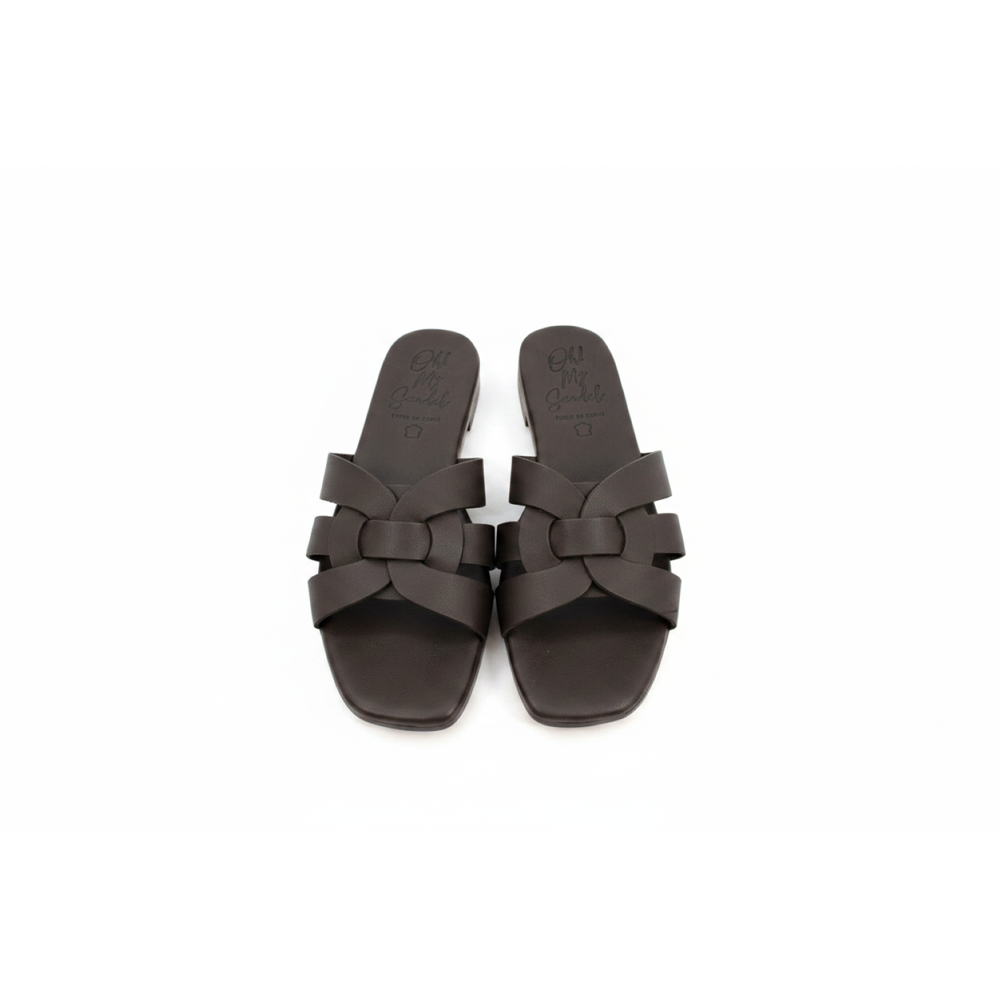 Oh! My Sandals Ladies Woven Leather Slider