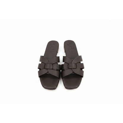 Oh! My Sandals Ladies Woven Leather Slider