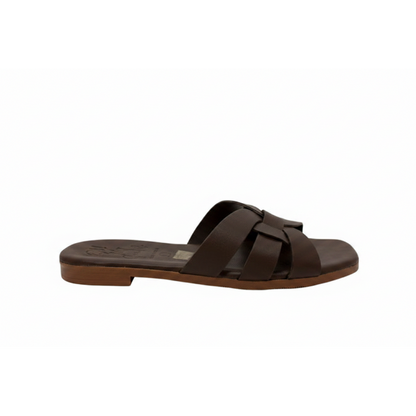 Oh! My Sandals Ladies Woven Leather Slider