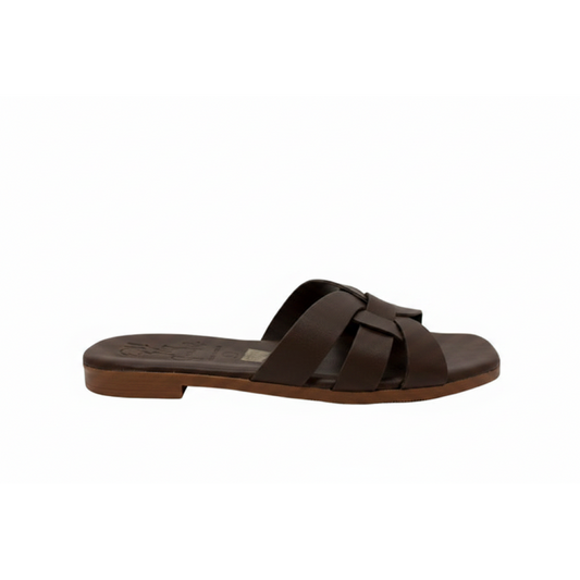 Oh! My Sandals Ladies Woven Leather Slider