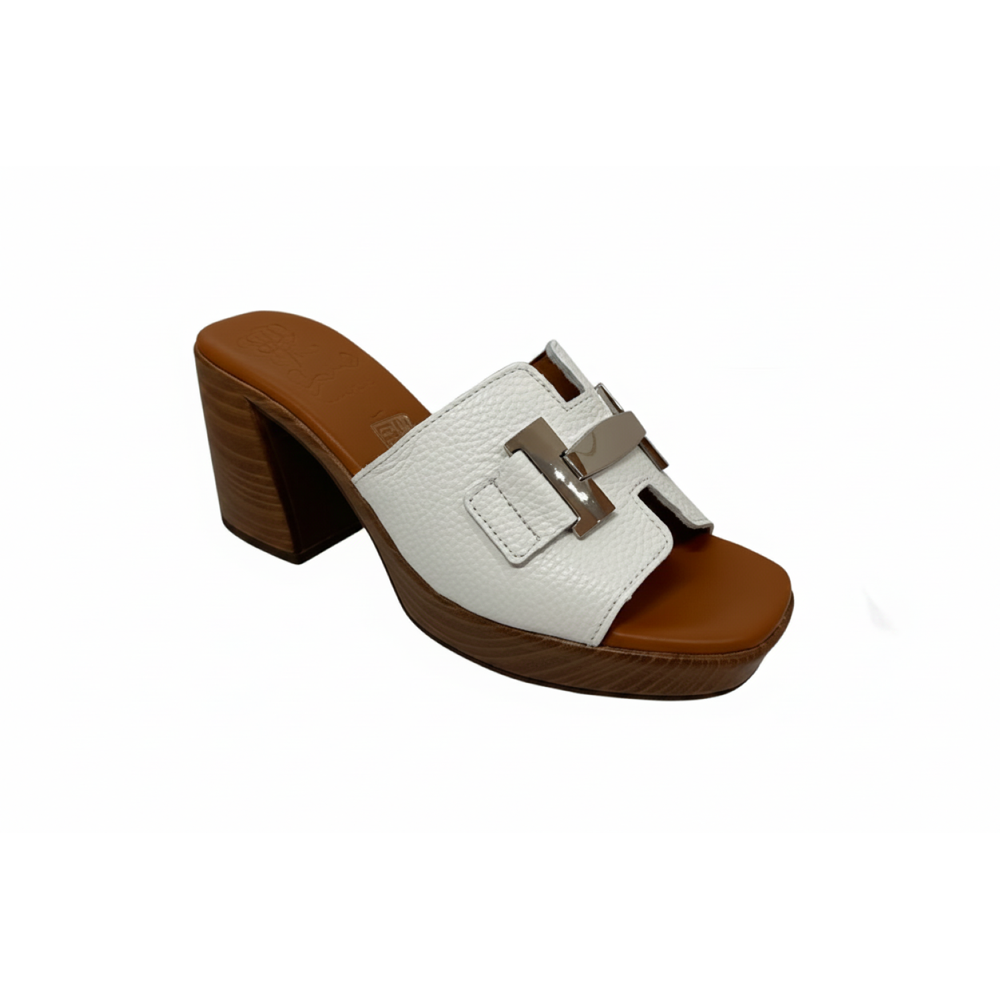 Oh! My Sandals Ladies Block Heel Backless Sandal