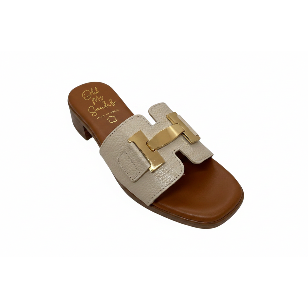 Oh! My Sandals Ladies H Trim Leather Slider