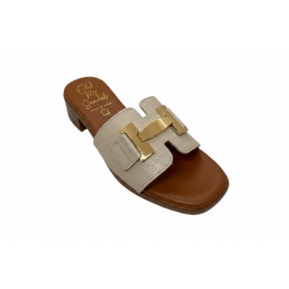 Oh! My Sandals Ladies H Trim Leather Slider