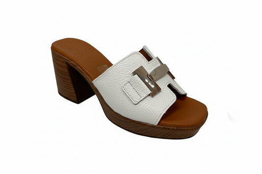 Oh! My Sandals Ladies Block Heel Backless Sandal