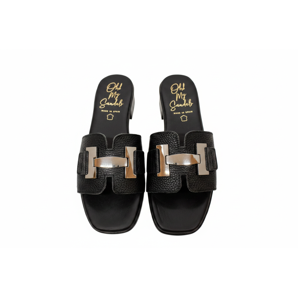 Oh! My Sandals Ladies H Trim Leather Slider