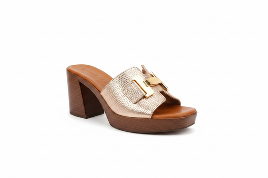 Oh! My Sandals Ladies Block Heel Backless Sandal