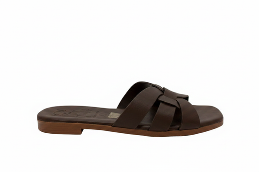 Oh! My Sandals Ladies Woven Leather Slider