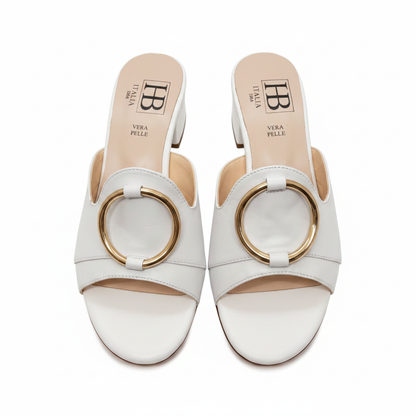 HB Italia Circle Trim Block Heel Slider