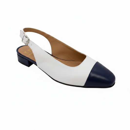 HB Italia Ladies Toe Cap Low Heel Sling Back