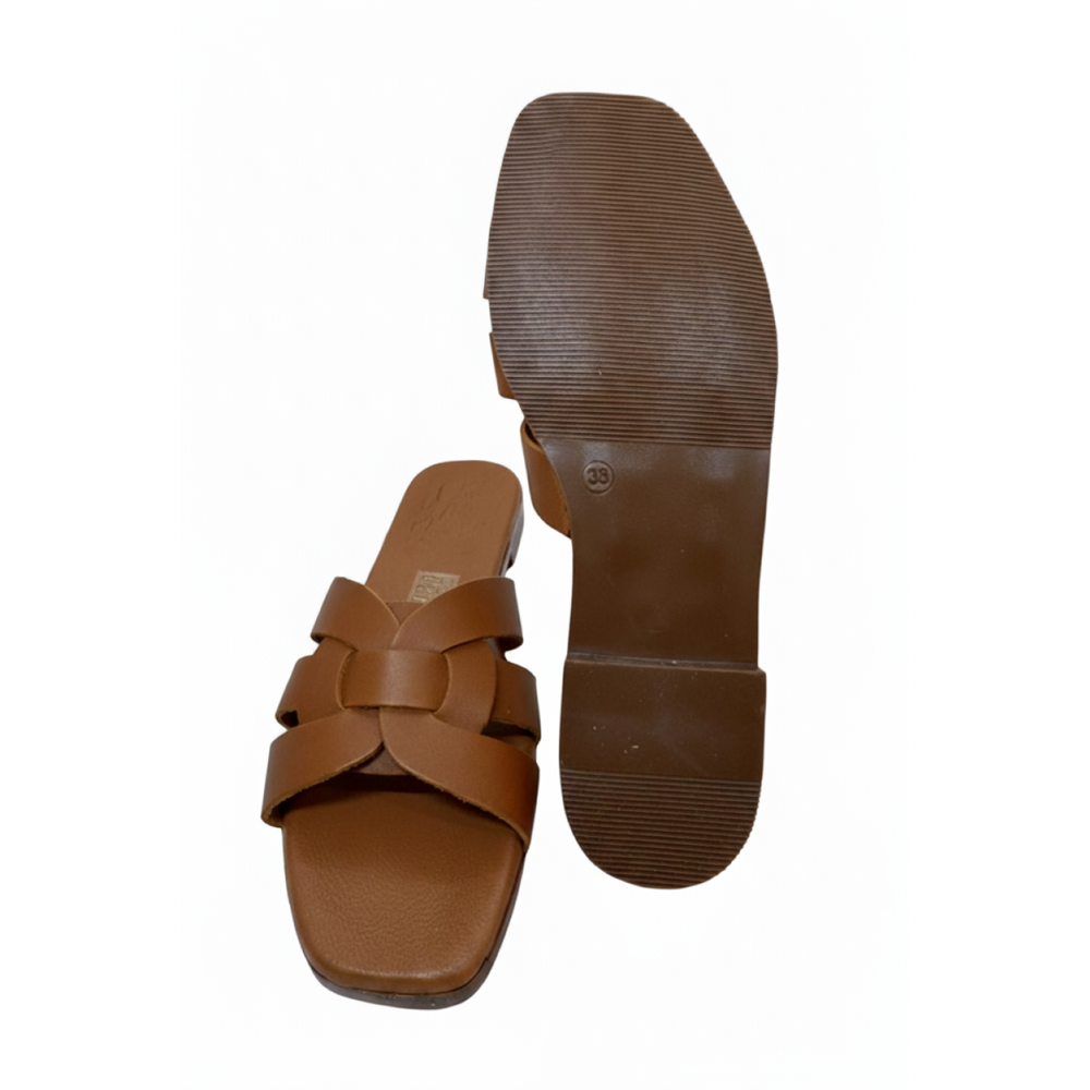 Oh! My Sandals Ladies Woven Leather Slider