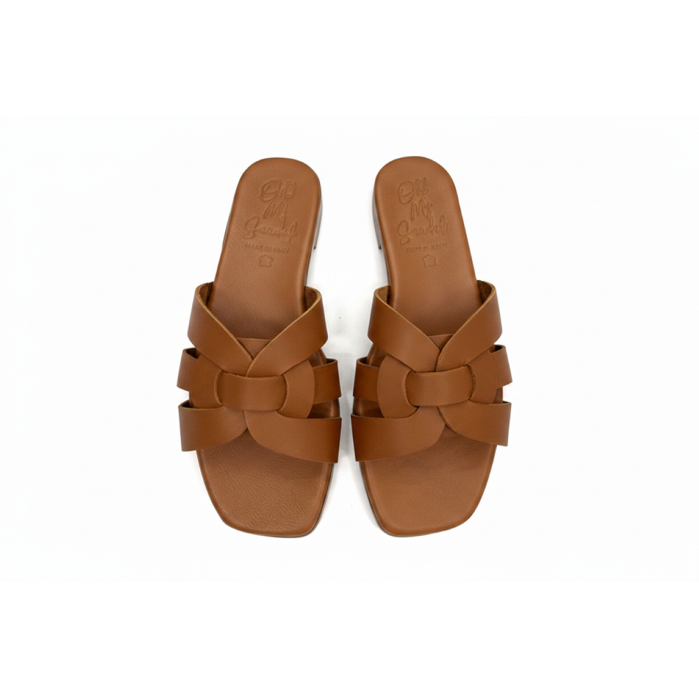 Oh! My Sandals Ladies Woven Leather Slider