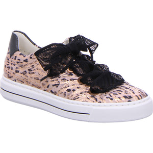 Ara Ladies Lace Up Flatform Sneaker Leopard Print