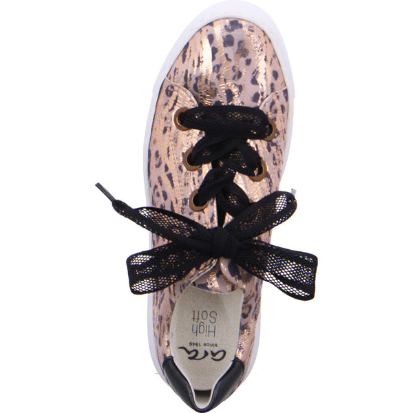 Ara Ladies Lace Up Flatform Sneaker Leopard Print