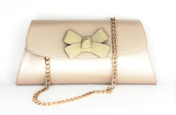 Claudia With Ribbon Bow Trim Clutch Bag