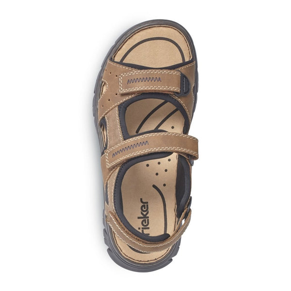 Rieker Men's Sandal Adjustable Straps Tan