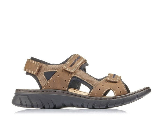 Rieker Men's Sandal Adjustable Straps Tan