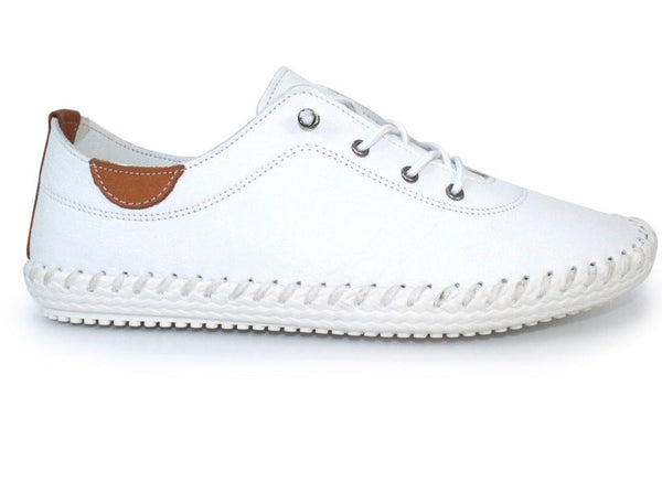 Lunar Ladies St.Ives Leather Lace Up Shoe White