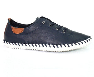 Lunar Ladies St.Ives Leather Lace Up Shoe Navy