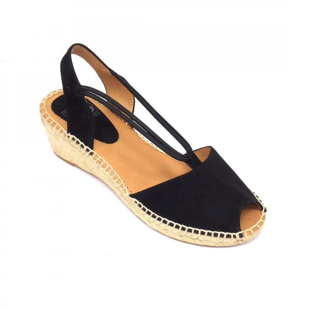 Simple Mid Wedge Heel Peep Toe Sandal – Hobson Shoes