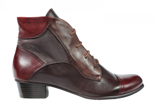 Stefany Multicolour Lace Up Low Heel Ankle Boot