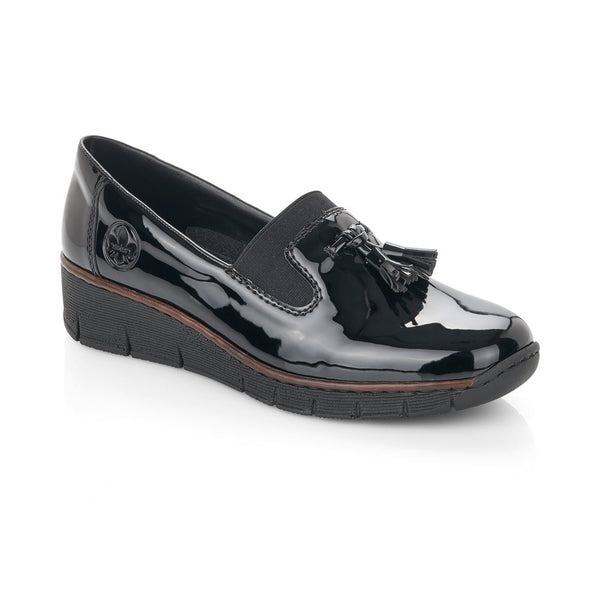 Rieker Ladies Flat Tassle front Shoe