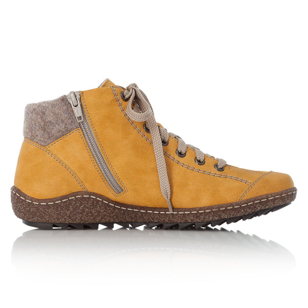 Rieker Ladies Lace Ankle Boot Yellow