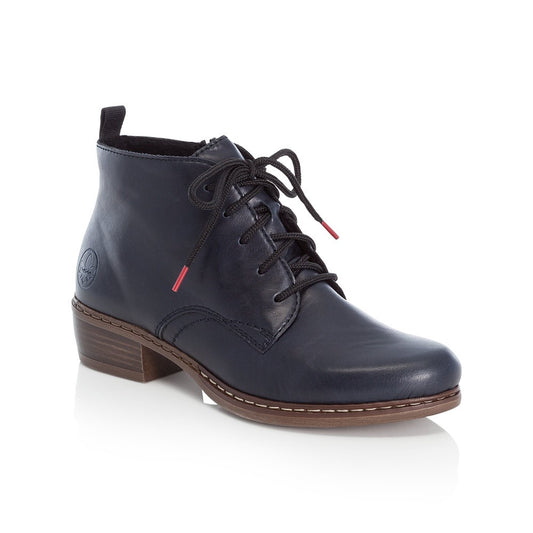 Rieker Ladies Lace Up Ankle Boot Navy