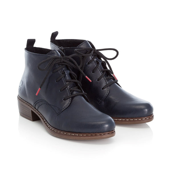 Rieker Ladies Lace Up Ankle Boot Navy
