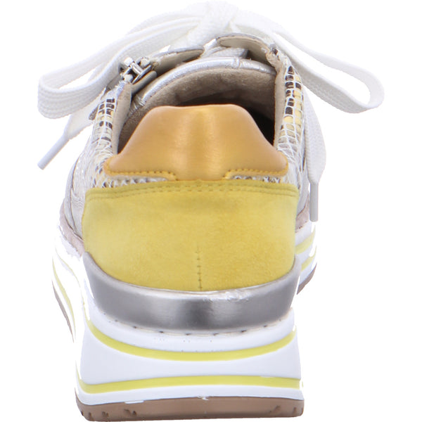 Ara ladies Sapporo Double Sole Lace Up Sneaker White Gold