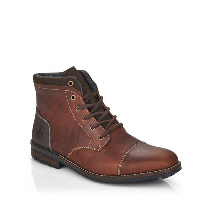 Rieker Men's Lace Up Ankle Boot Contrast Heel