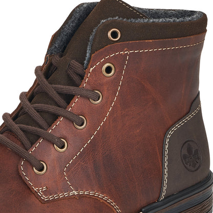Rieker Men's Lace Up Ankle Boot Contrast Heel