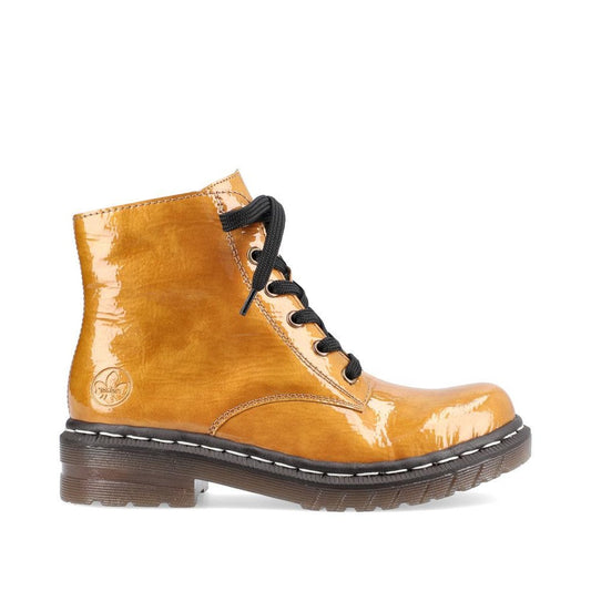 Rieker Ladies Lace Up Patent Ankle Boot
