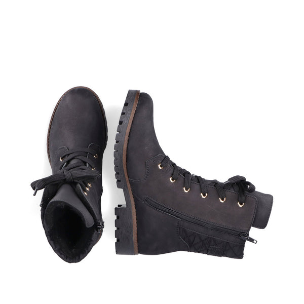 Rieker Ladies Quilted Lace Up Ankle Boot