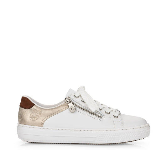 Rieker Ladies Zip Metalic Trim Sneaker