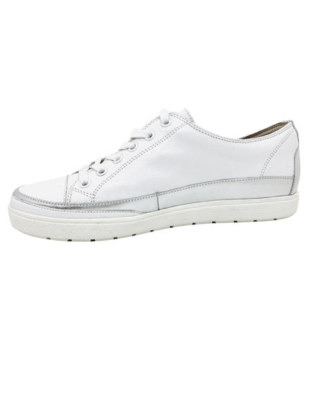 Caprice Ladies White Leather Lace Up