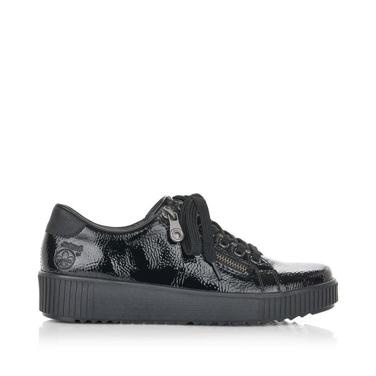 Rieker ladies Flatform Patent Sneaker
