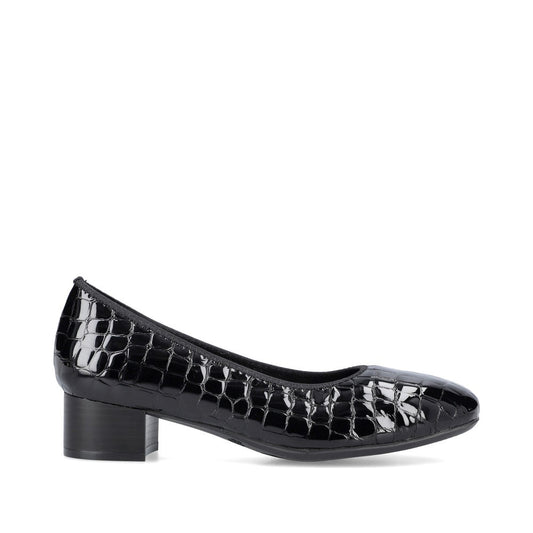 Rieker Ladies Croco Low Heel Court Shoe