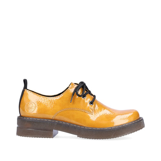 Rieker Ladies Chunky Sole Patent Lace Up Shoe