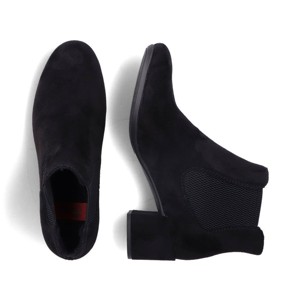 Rieker Ladies Block Heel Microfibre Ankle Boot